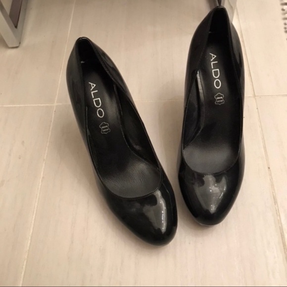 Black aldo shiny high heels (brand new) - Picture 1 of 4